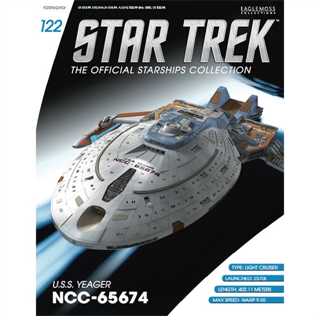 U.S.S. Yeager NCC-65674 Model Diecast Ship (Eaglemoss / Star Trek), packaging shot