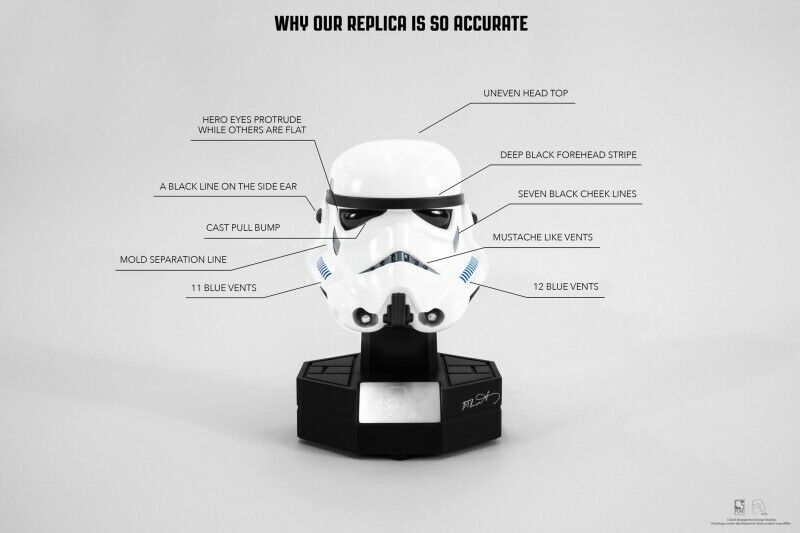 PureArts Star Wars (Original Storm Trooper Helmet) 1:3 Figurine PVC Statue - Image 15