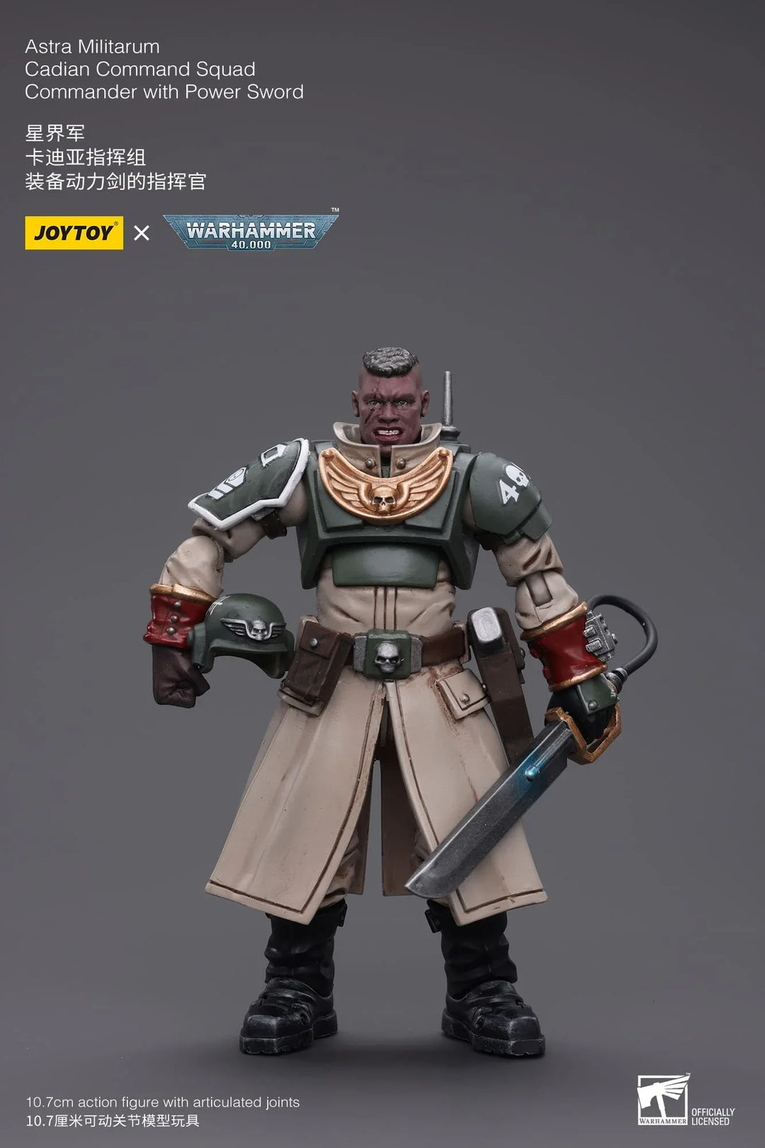 JoyToy Cadian Command Squad Commander (Power Sword) Warhammer 40K 1/18 Scale Action Figure