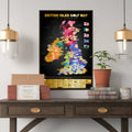 British Isles Golf Map, rear view