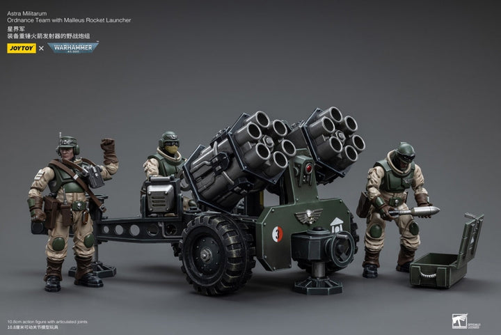 Warhammer 40K 1/18 Scale Astra Militarum Ordnance Team with Malleus Rocket Launcher