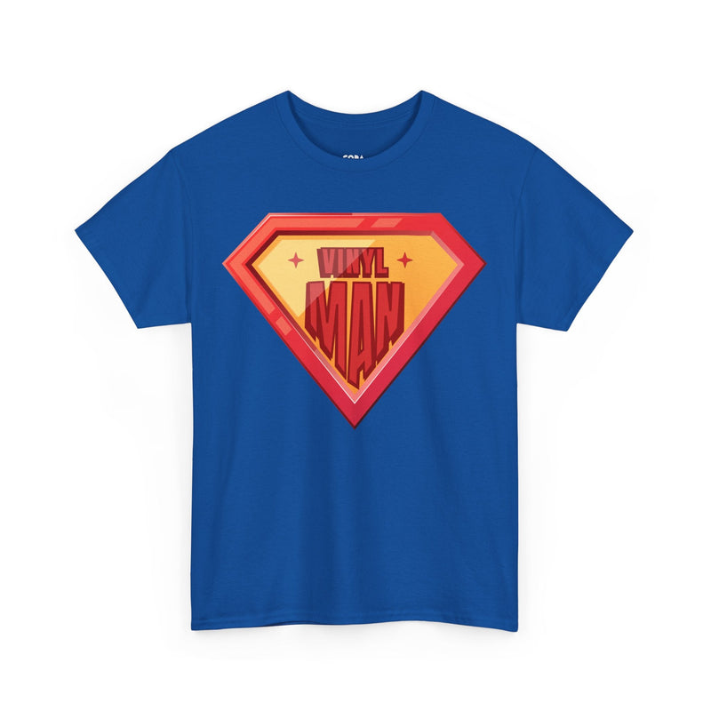 'Vinyl Man' Men's Superhero T-Shirt collectible from Coda Records