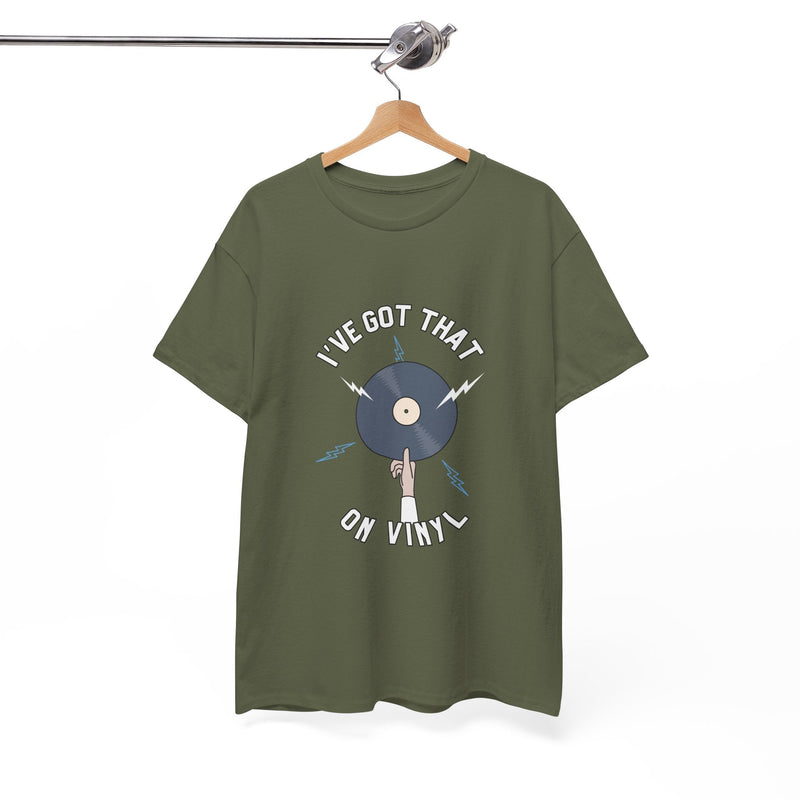 'I've Got That On Vinyl' T-Shirt, size reference