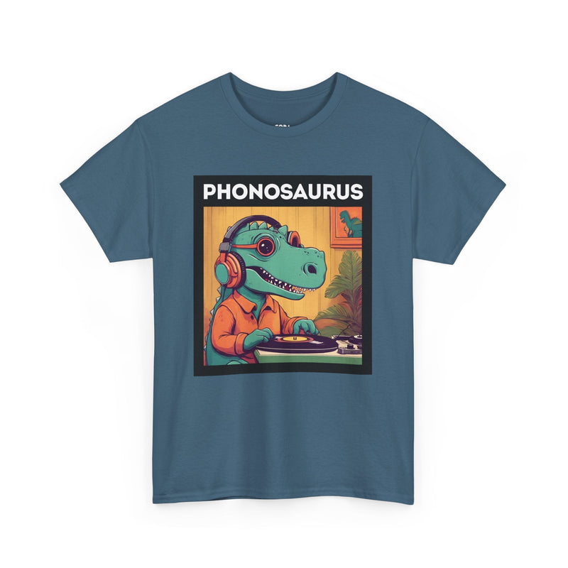 'Phonosaurus' Men's Vinyl T-Shirt, packaging shot