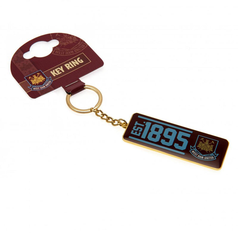 West Ham United FC Established Keyring, side angle