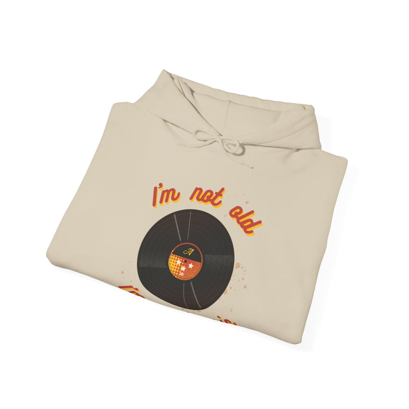 'I'm Not Old, I'm a Classic' Men's Hoodie, close-up detail