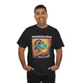 'Phonosaurus' Men's Vinyl T-Shirt, side angle