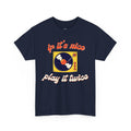 'If It’s Nice, Play It Twice' Vinyl T-Shirt, close-up detail
