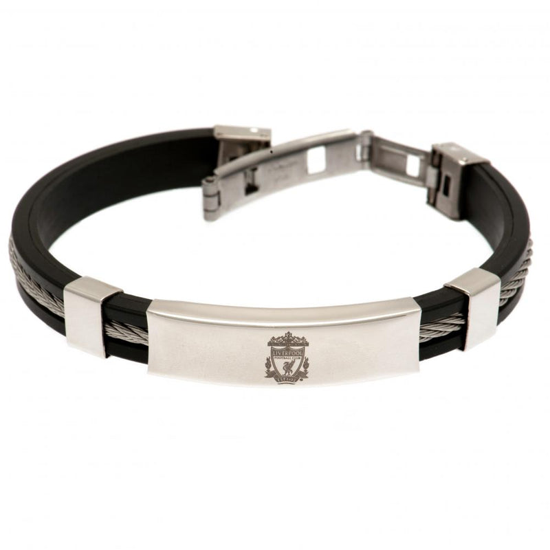 Liverpool FC Silver Inlay Silicone Bracelet, alternate view