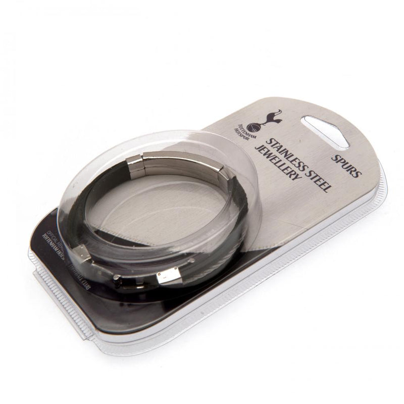 Tottenham Hotspur FC Silver Inlay Silicone Bracelet, side angle