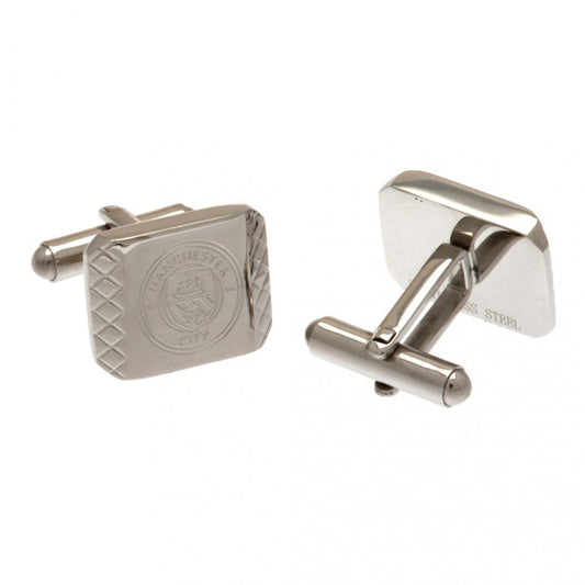 Manchester City FC Stainless Steel Patterned Cufflinks collectible from Infinity Collectibles 2026