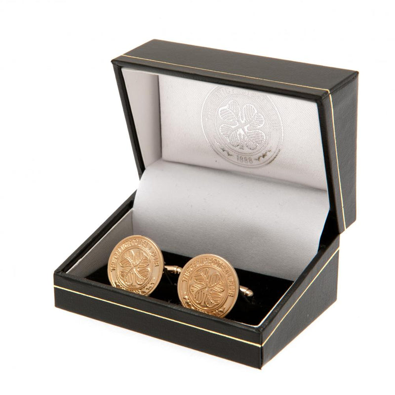 Celtic FC Gold Plated Cufflinks, alternate view