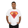'Vinyl Man' Men's Superhero T-Shirt, rear view