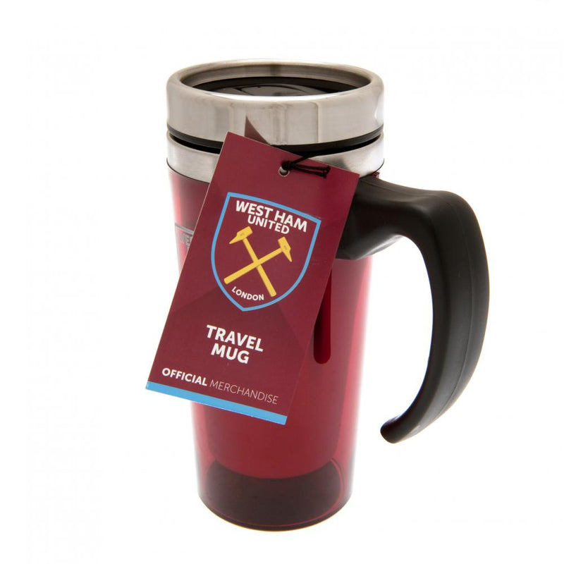 West Ham United FC Handled Travel Mug, side angle