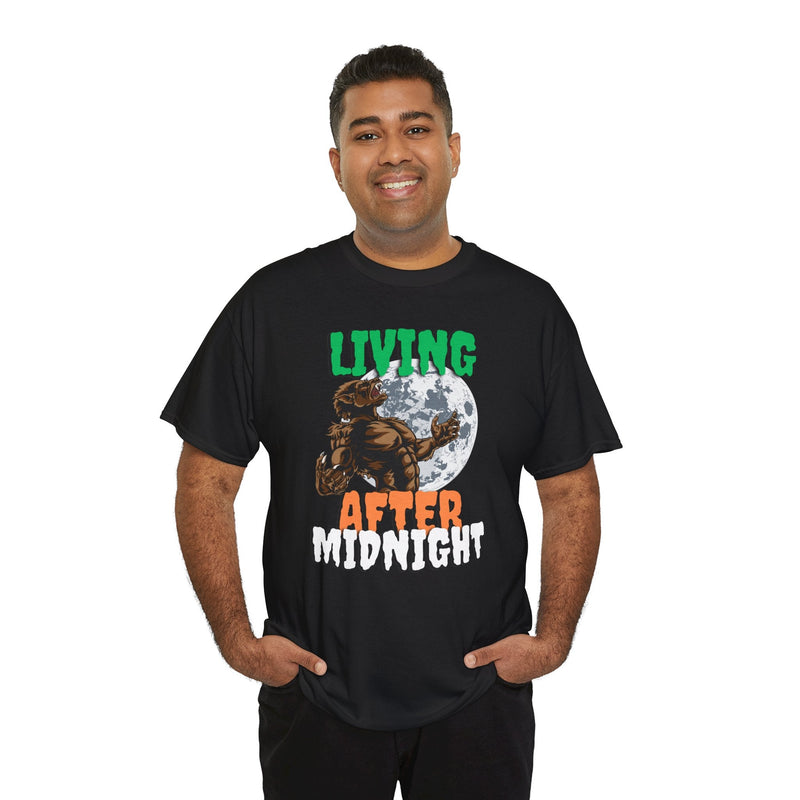 'Living After Midnight' Men's T-Shirt, in display