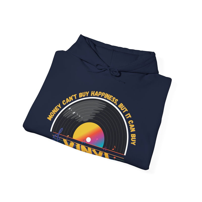 'Money Can't Buy Happiness, But It Can Buy Vinyl' Men's Hoodie, product detail