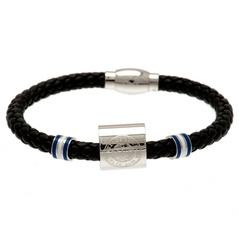 Leicester City FC Colour Ring Leather Bracelet, alternate view