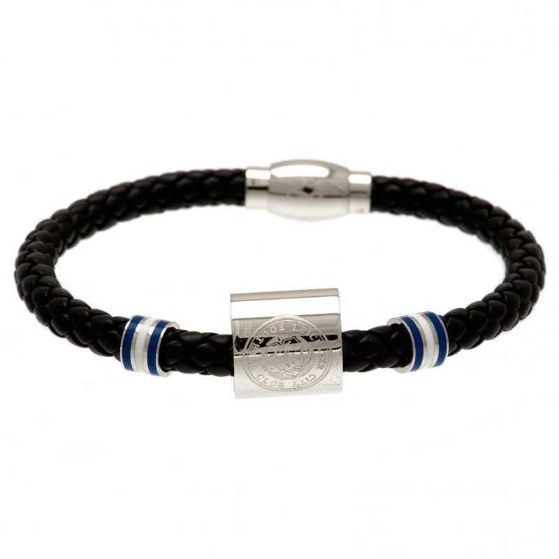 Leicester City FC Colour Ring Leather Bracelet, alternate view