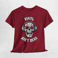 'Vinyl Ain't Dead' Skull Men's T-Shirt, side angle