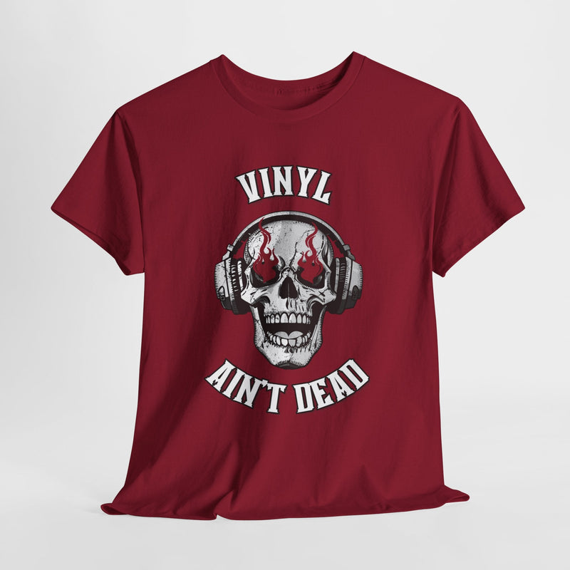'Vinyl Ain't Dead' Skull Men's T-Shirt, side angle