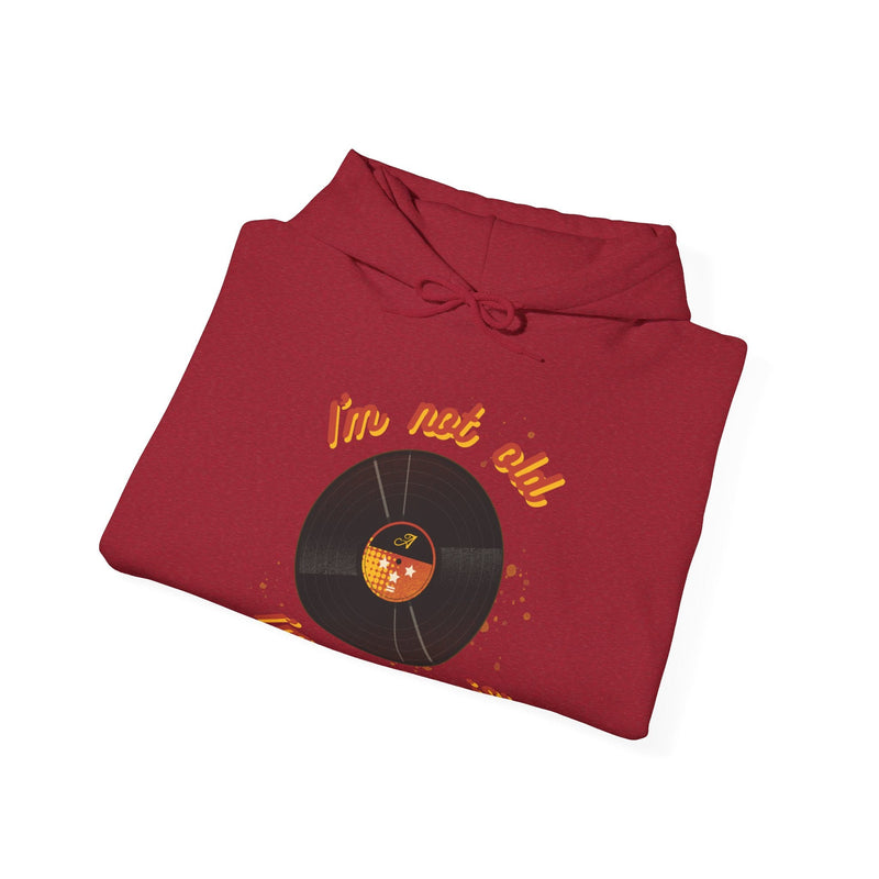 'I'm Not Old, I'm a Classic' Men's Hoodie, close-up detail