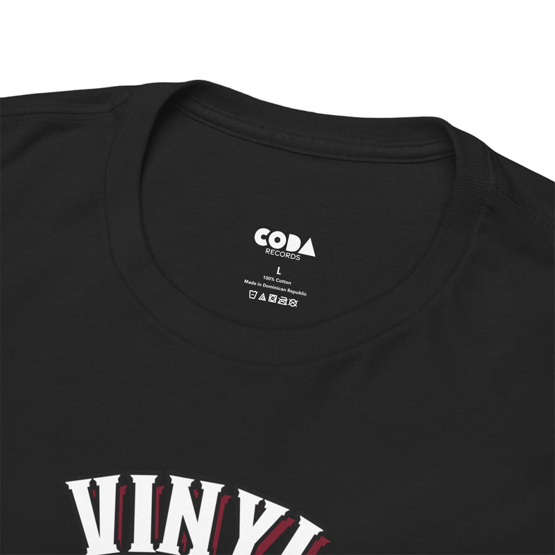 'Vinyl Ain't Dead' Skull Men's T-Shirt, close-up detail