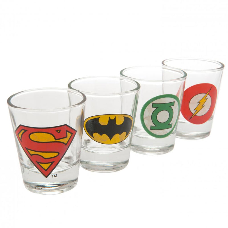 DC Comics 4pk Shot Glass Set collectible from Infinity Collectibles 2026