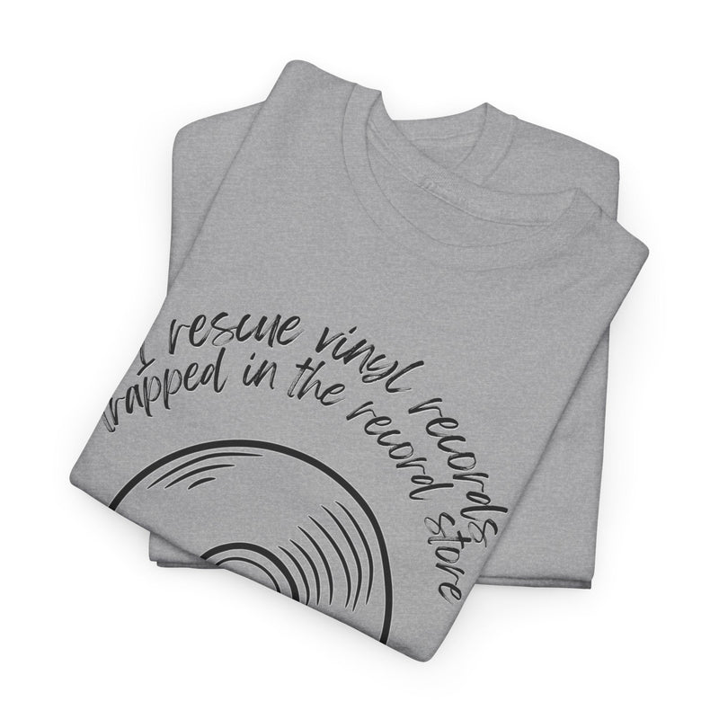 'I'm Not a Hoarder, I'm a Hero' Men's Vinyl T-Shirt, in display