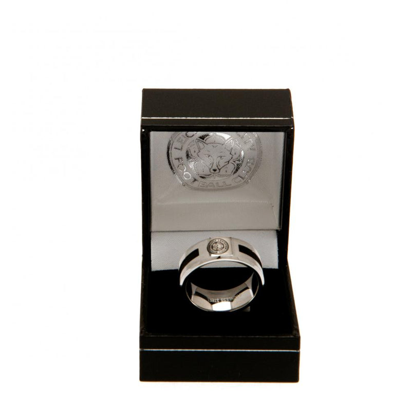 Leicester City FC Black Inlay Ring Small, side angle