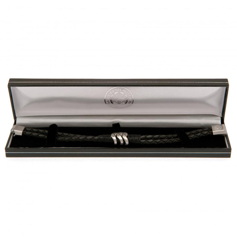 Leicester City FC Leather Bracelet, side angle