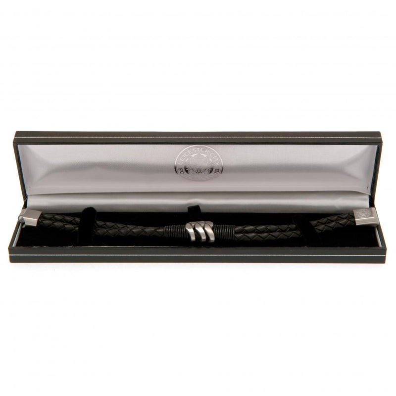 Leicester City FC Leather Bracelet, side angle