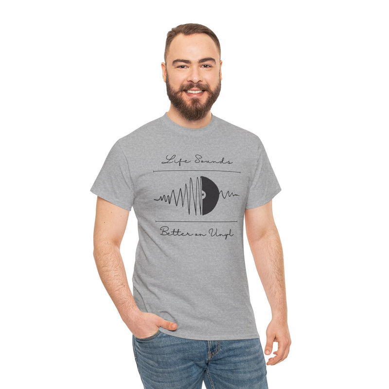 'Life Sounds Better on Vinyl' Men's T-Shirt, alternate view