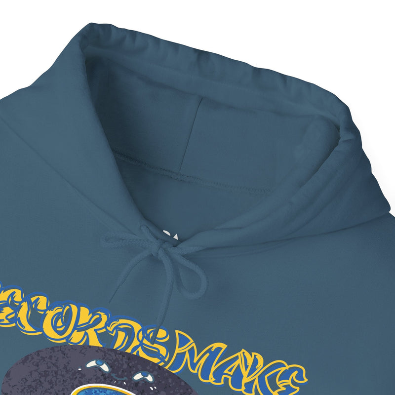 'Records Make Me Happy' Men's Hoodie, showing reverse