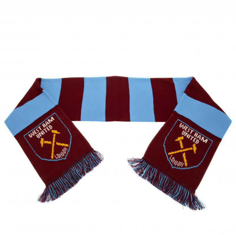 West Ham United FC Narrow Bar Scarf, side angle