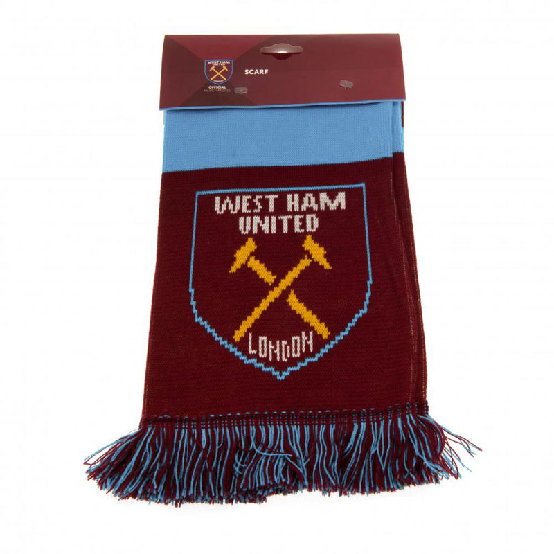 West Ham United FC Narrow Bar Scarf, close-up detail