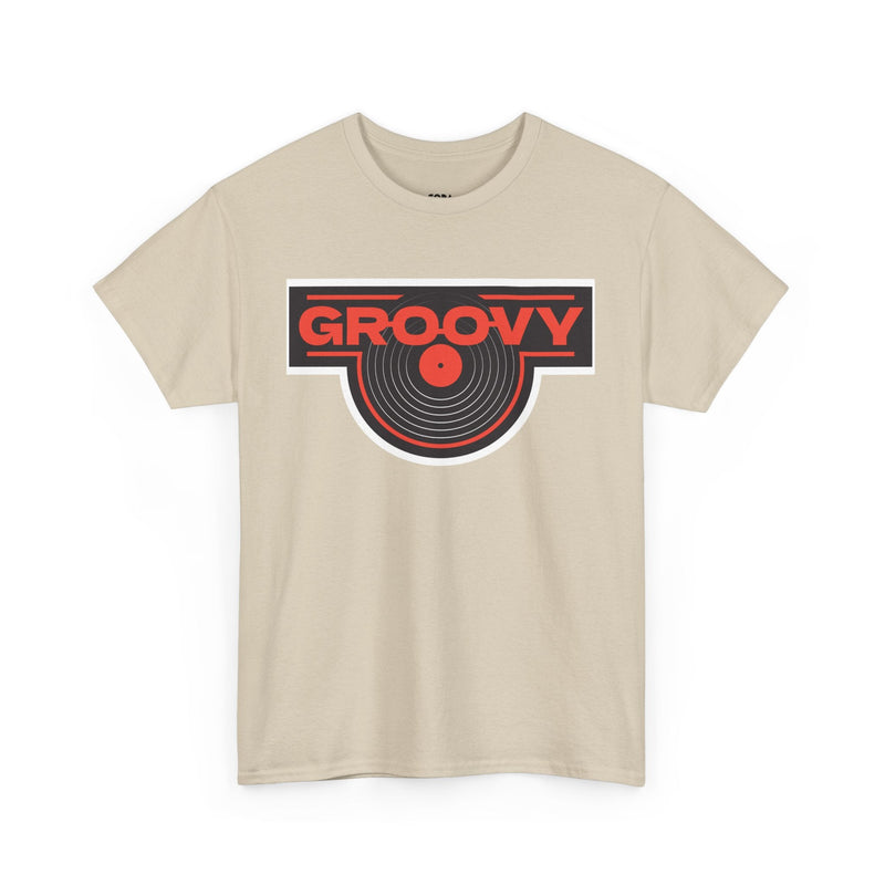 'Groovy' Men's T-Shirt, size reference
