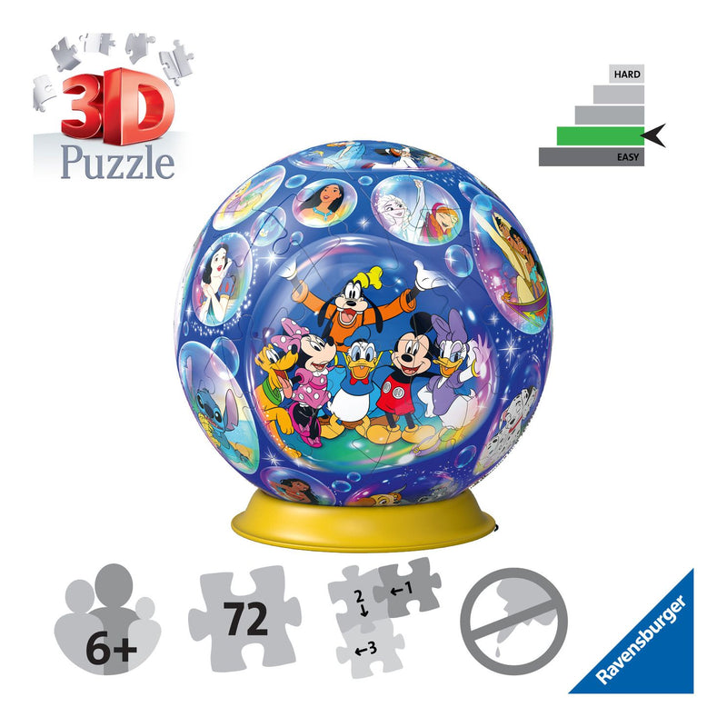 Disney Character 72 Piece 3D Puzzle Ball - Image