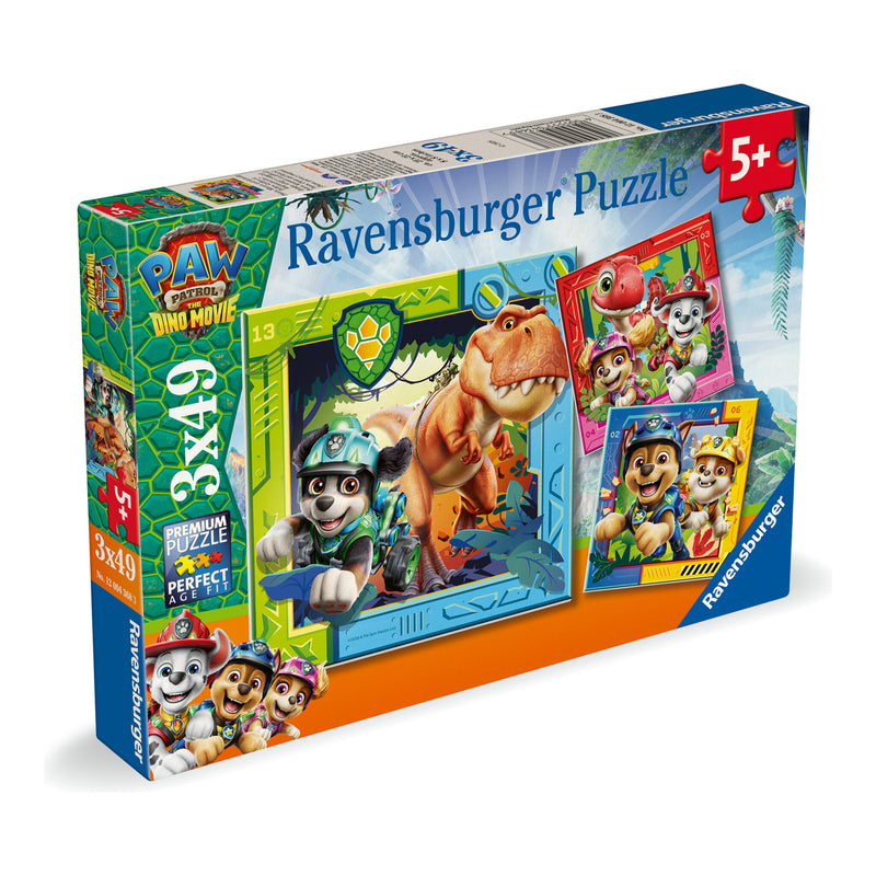 Paw Patrol 3 Dino Movie 3x 49 Piece Jigsaw Puzzles