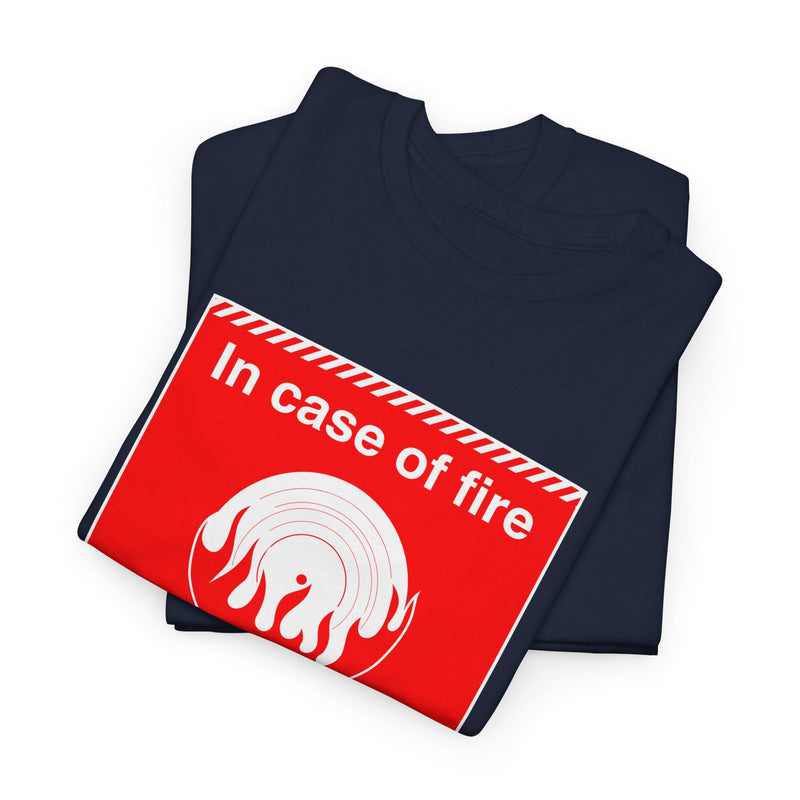 'In Case of Fire, Save My Vinyl' T-Shirt, rear view