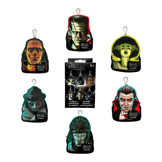 Loungefly - Universal Monsters Mystery Bag Charms (Case of 15)