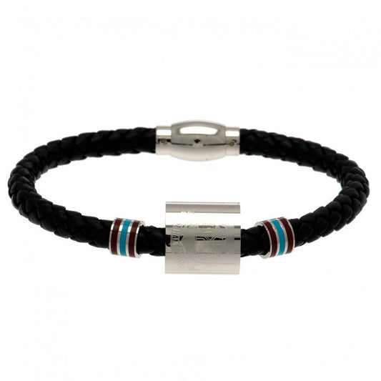 West Ham United FC Colour Ring Leather Bracelet, alternate view