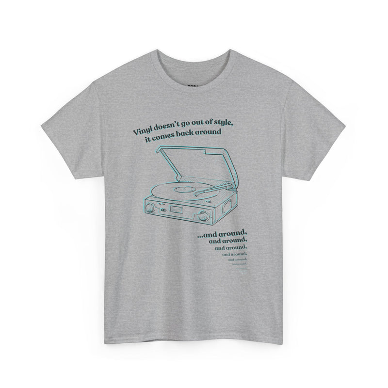 'Vinyl Doesn't Go Out Of Style' Men's T-Shirt, rear view