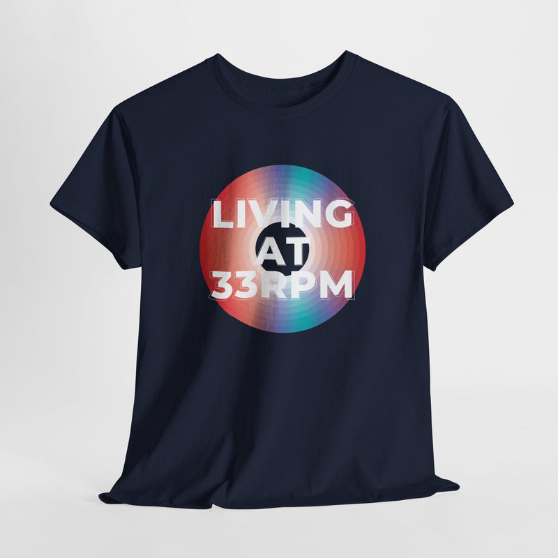 'Living at 33rpm' Men's Vinyl T-Shirt, alternate view