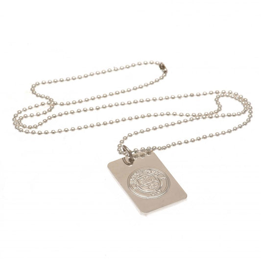 Manchester City FC Silver Plated Dog Tag & Chain, alternate view