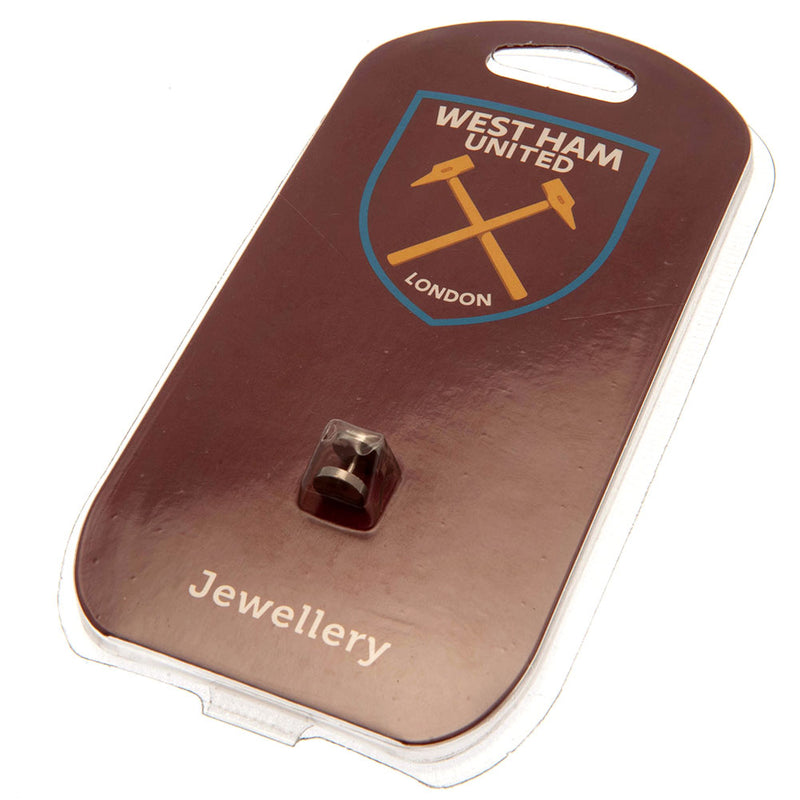 West Ham United FC Stainless Steel Stud Earring, side angle