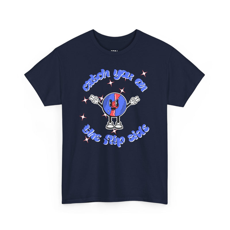 'Catch You On The Flip Side' Men's Vinyl T-Shirt, packaging shot