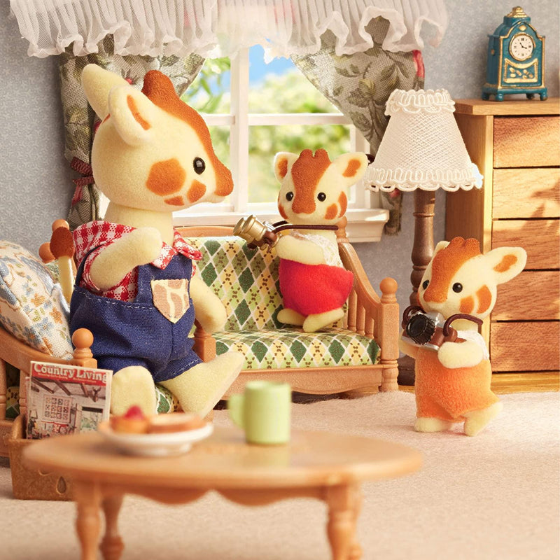 Sylvanian Families Highbranch Giraffe Family Playset for Ages 3 and Up, rear view