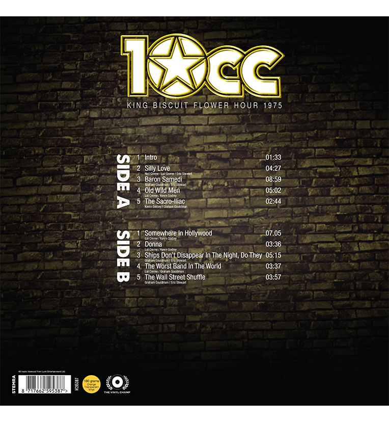 10cc – King Biscuit Flower Hour 1975 (Limited Edition 12-Inch Album on 180g Transparent Orange Vinyl), side angle