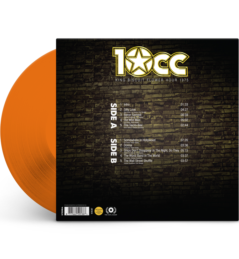10cc – King Biscuit Flower Hour 1975 (Limited Edition 12-Inch Album on 180g Transparent Orange Vinyl), close-up detail