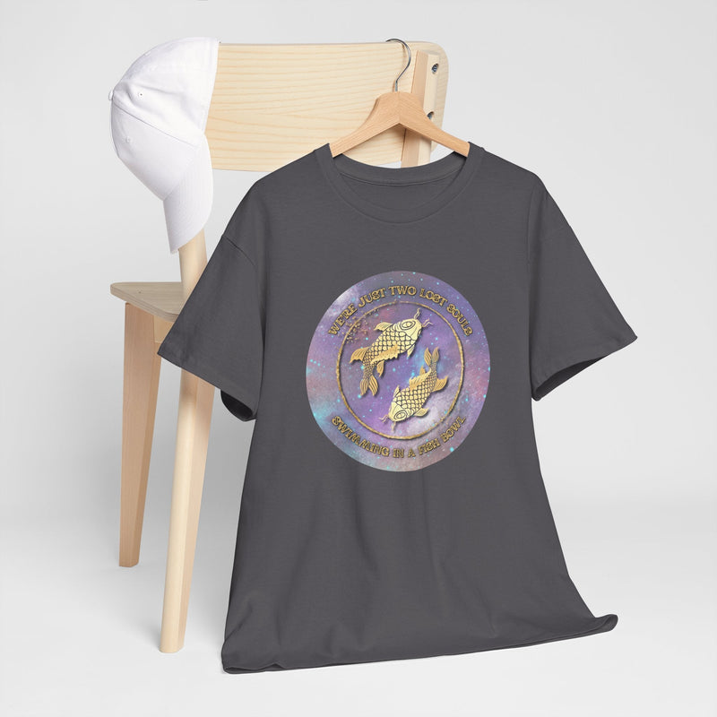 'Lost Souls' Celestial Fish Lyric T-Shirt, in display
